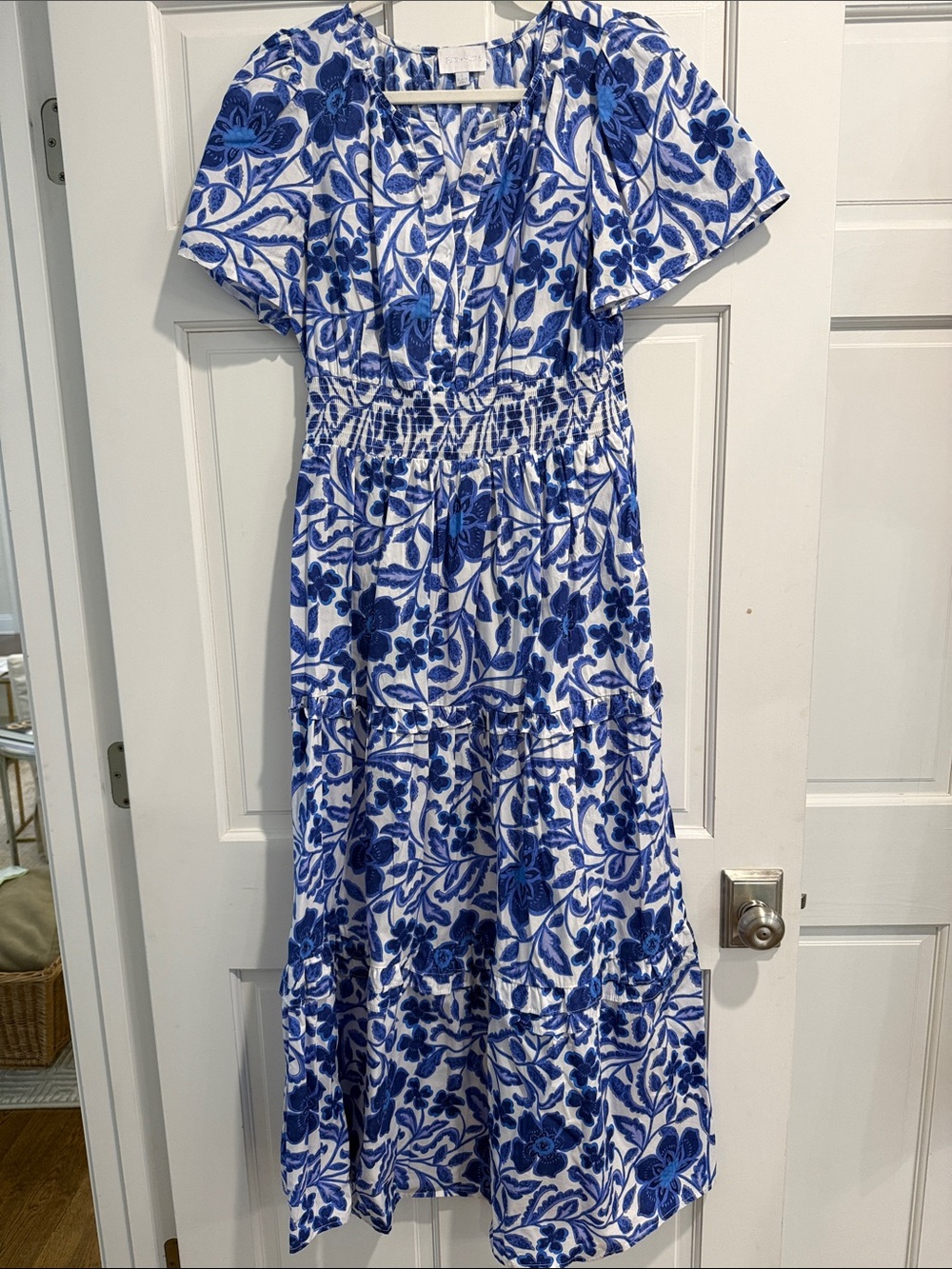 Sugarlips Blue and White Floral Midi Dress